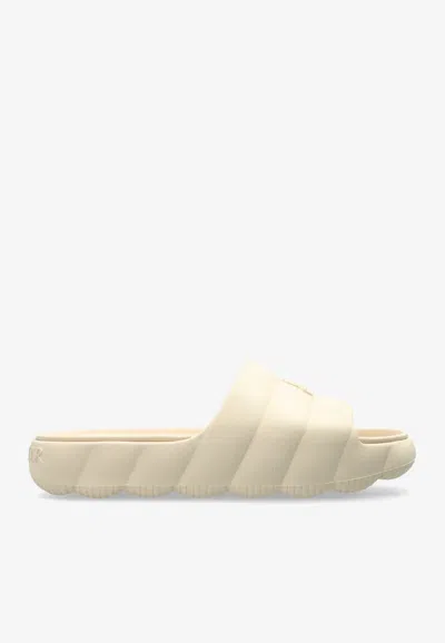 Moncler Lilo Rubber Slides In Cream