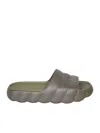 Moncler Military Green Rubber Lilo Slippers In Green