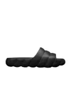 Moncler Black Sandals With Tonal Embossed Logo And Open Toe In Rubber Man In Black