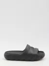 Moncler Quilted Rubber Sole Open Toe Slides In Black