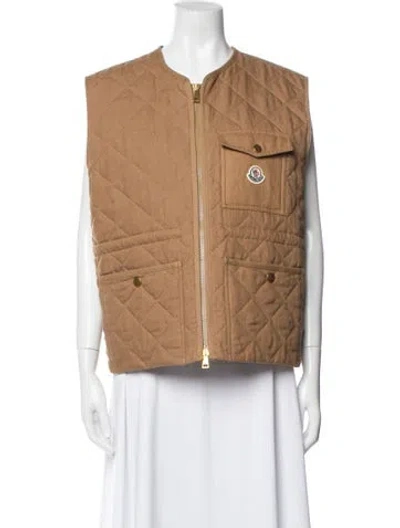 Pre-owned Moncler Linen Vest In Brown