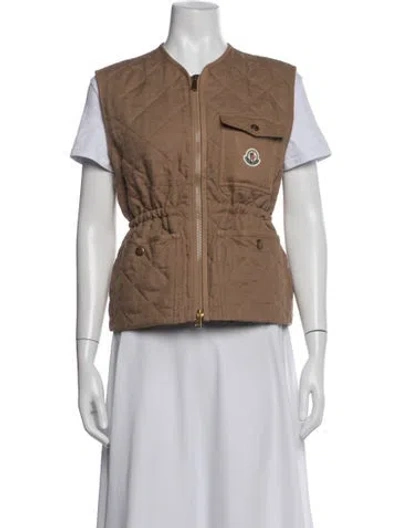 Pre-owned Moncler Linen Vest In Brown