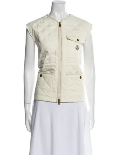 Pre-owned Moncler Linen Vest In Neutral
