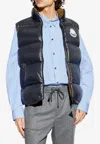 Moncler High Neck Sleeveless Puffer Jacket In Blue