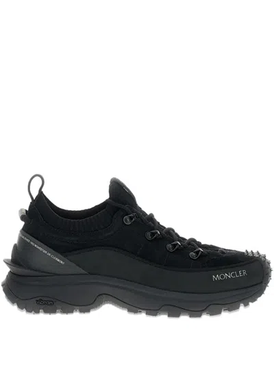 Moncler Trailgrip Lite 3 Rubber-trimmed Nubuck And Brushed-suede Sneakers In Black