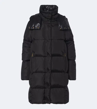 Moncler Litte Hooded Down Coat In Black