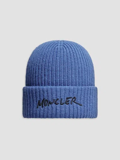 Moncler Little Boy's & Boy's Beanie Hat In Wool & Cashmere Blend In Light Blue