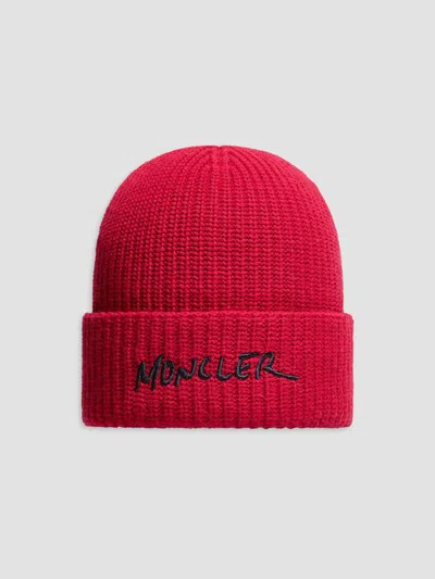 Moncler Little Boy's & Boy's Beanie Hat In Wool & Cashmere Blend In Red
