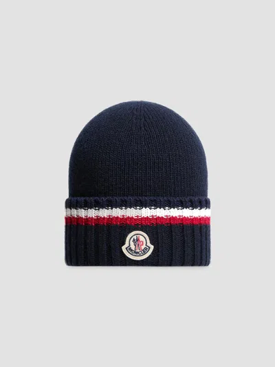 Moncler Kids' Little Boy's & Boy's Beanie Hat In Wool And Cashmere In Blue