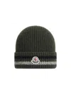 Moncler Logo Patch Hat In Green