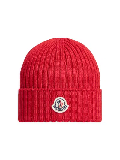 Moncler Little Boy's & Boy's Beanie Hat In Wool In Red