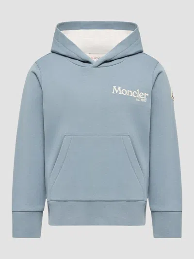 Moncler Little Boy's & Boy's Hoodie In Cotton Fleece In Blue