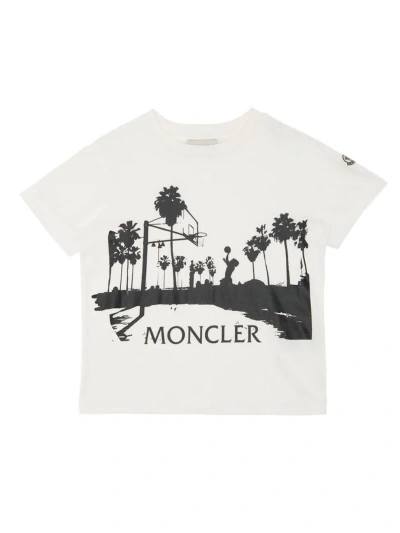 Moncler Little Boy's & Boy's Logo Basketball Graphic T-shirt In White