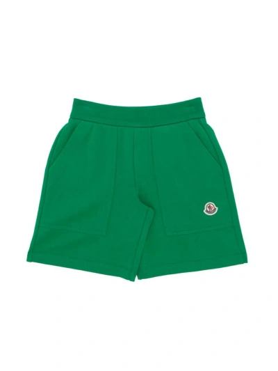Moncler Little Boy's & Boy's Logo Cotton Sweat Shorts In Pastel Green