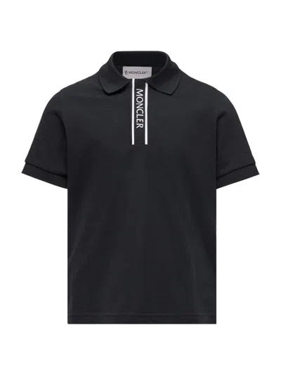 Moncler Enfant Logo-trimmed Short-sleeved Polo Shirt In Multi