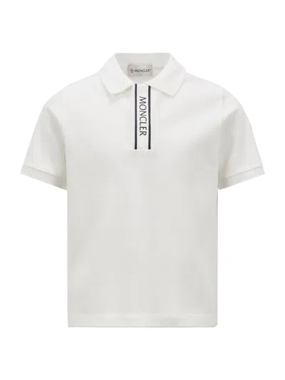 Moncler Kids' Little Boy's & Boy's Polo Shirt In Cotton Piquet In White