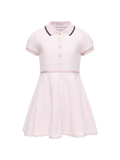 Moncler Little Girl's & Girl's Dress In Cotton With Pleats In Pink