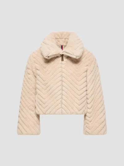 Moncler Little Girl's And Girl's Elra Jacket In Taffeta In Light Beige