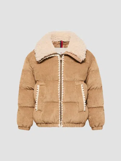 Moncler Rosamund Corduroy Down Jacket In Brown