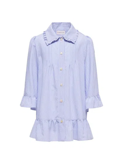 Moncler Kids' Little Girl's & Girl's Shirt Dress With Stripes In Blue
