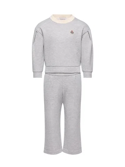Moncler Little Girl's & Girl's Sweatsuit Set In Cotton In Gray