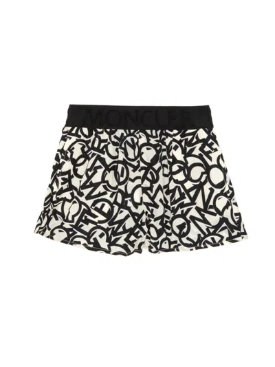 Moncler Little Kid's & Kid's Logo Print Shorts In Black