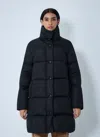 Moncler Little Long Down Coat In Black