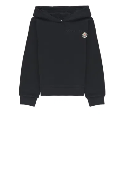 Moncler Kids' Loged Hoodie In Black