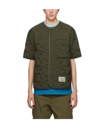 Moncler Logo Affixed To Vest In Green