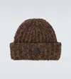 Moncler Logo Alpaca And Wool Beanie In Brown