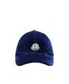 Moncler Cotton Logo Baseball Cap In Blue