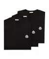 Moncler Crew Neck Short Sleeve T-shirt Three-pack In Black