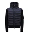 Moncler Wool Blend Tricot Down Jacket In Blue