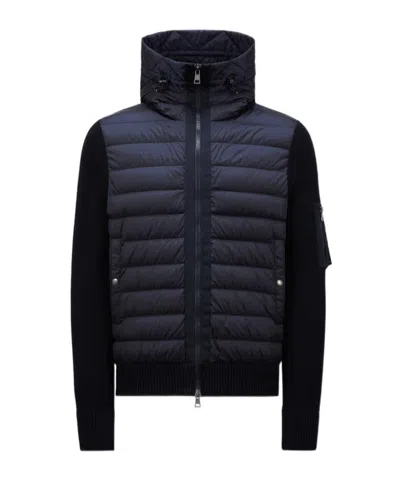 Moncler Knitted Cardigan In Blue