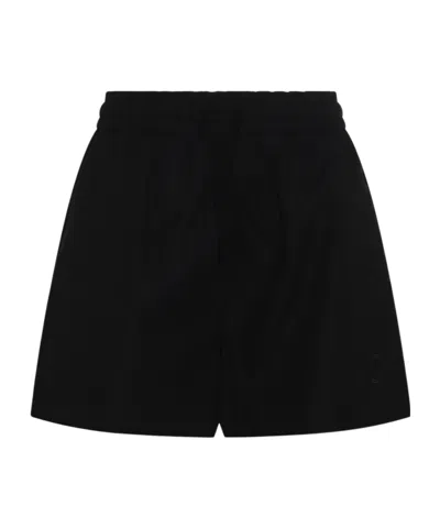 Moncler Logo-appliqué Poplin Shorts In Black