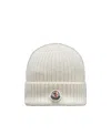 Moncler Logo-appliqué Ribbed Beanie In White
