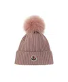 Moncler Wool Beanie With Pom Pom In Multicolor