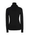 Moncler Wool  Fleece Polo Neck Jumper In Black