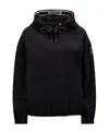 Moncler Logo-appliqué Satin Hoodie In Black