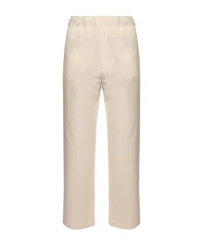 Moncler Logo-appliqué Straight Trousers In White