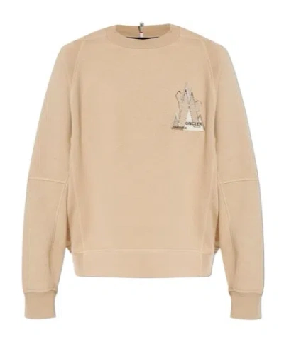 Moncler Logo-appliqué Sweatshirt In Nude
