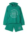 Moncler Logo-appliqué Track Shorts Set In Green