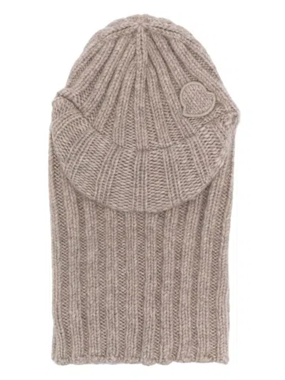 Moncler Logo-appliqué Balaclava In 061 - Cream