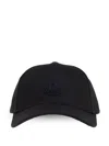 Moncler Relaxed Hat With Curved Brim And Button In Black