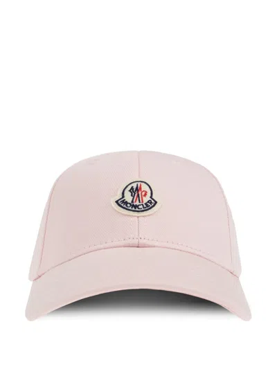 Moncler Logo-appliqué Cap In Pink