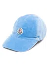 Moncler Logo-appliqué Cotton Baseball Cap In Blue