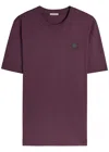 Moncler Logo-appliqué Cotton T-shirt In Purple