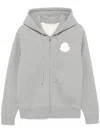 Moncler Brushed Cotton Zip-up Sweatshirt In Grey