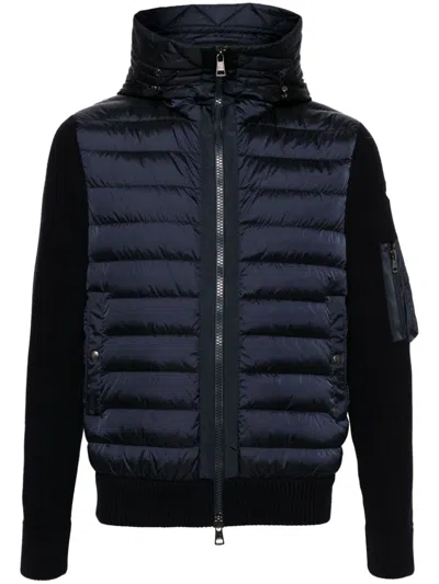 Moncler Knitted Cardigan In Blue