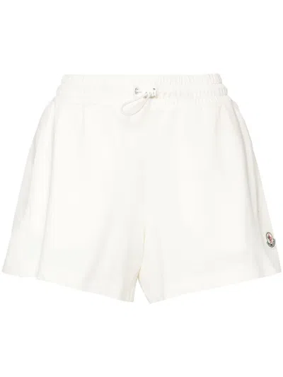 Moncler Logo-appliqué Jersey Shorts In White